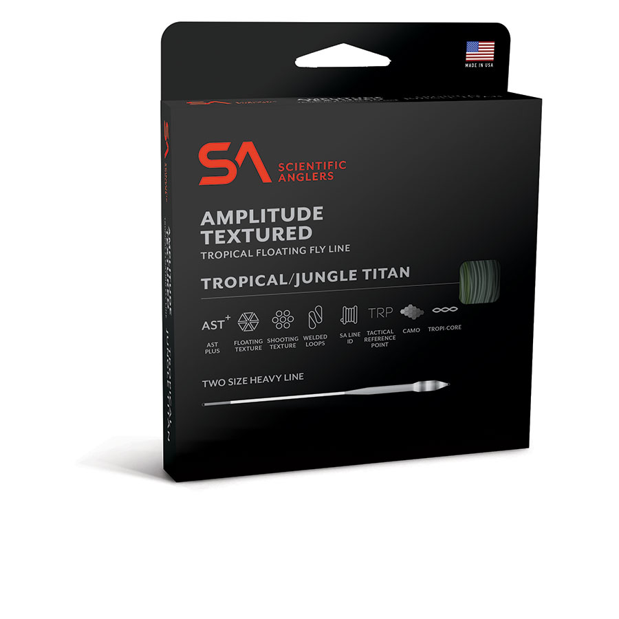 Scientific Anglers Amplitude Textured Tropical Jungle Titan Fly Line in Black and Dk Turt Grass and Horizon